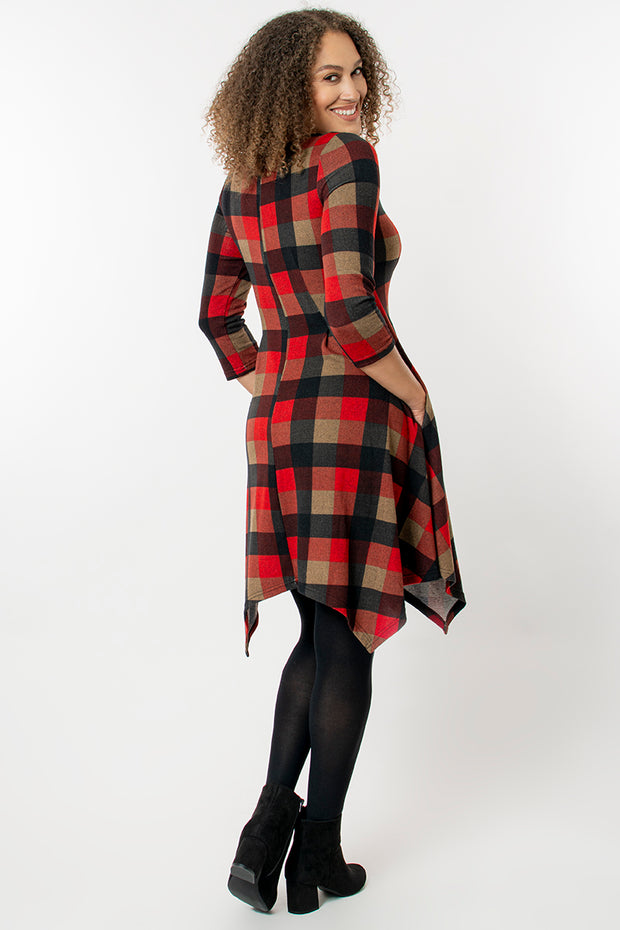 Check hanky hem dress