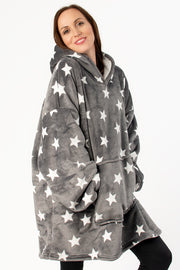 Star print oversized hoodie