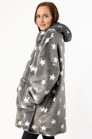 Star print oversized hoodie